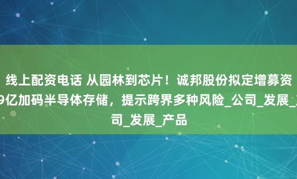 线上配资电话 从园林到芯片！诚邦股份拟定增募资1.29亿加码半导体存储，提示跨界多种风险_公司_发展_产品