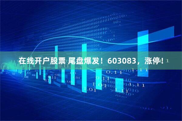 在线开户股票 尾盘爆发！603083，涨停！